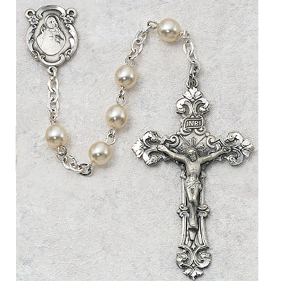 Pearl Like Glass Rosary (131LF)