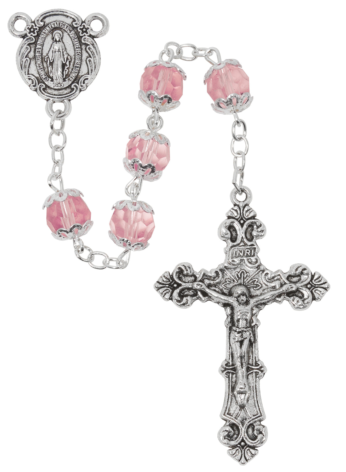 Rose Glass Capped Rosary