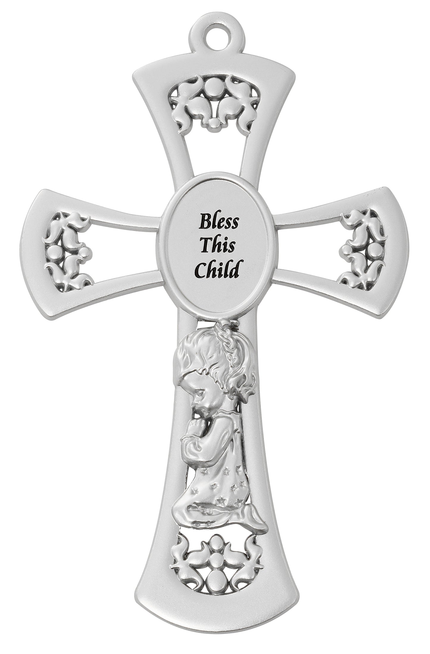 6in Pewter Baby Girl's Cross
