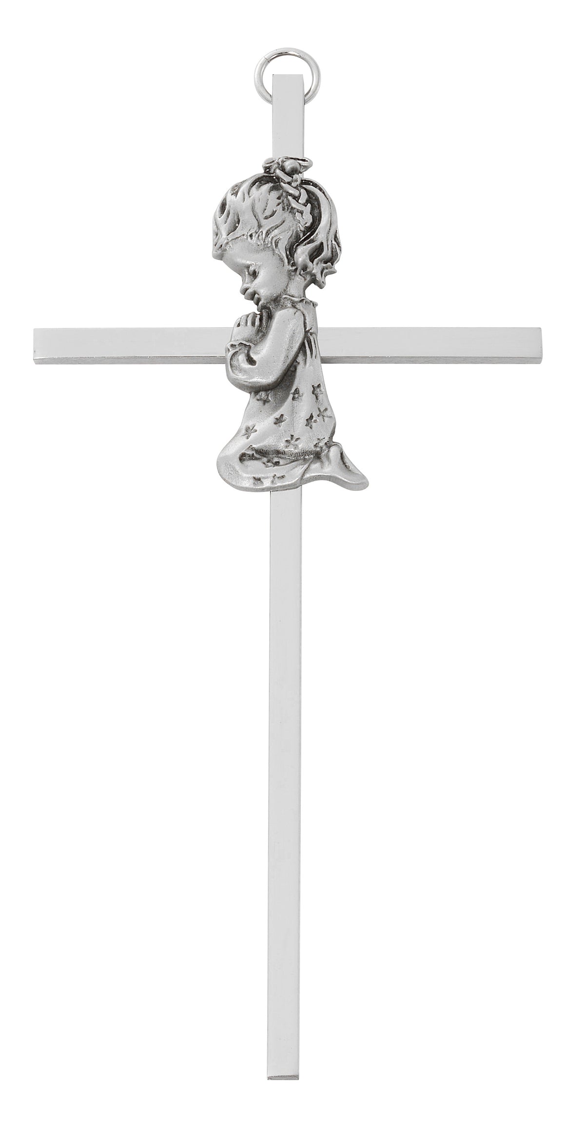 6in Praying Girl on Thin Aluminum Wall Cross