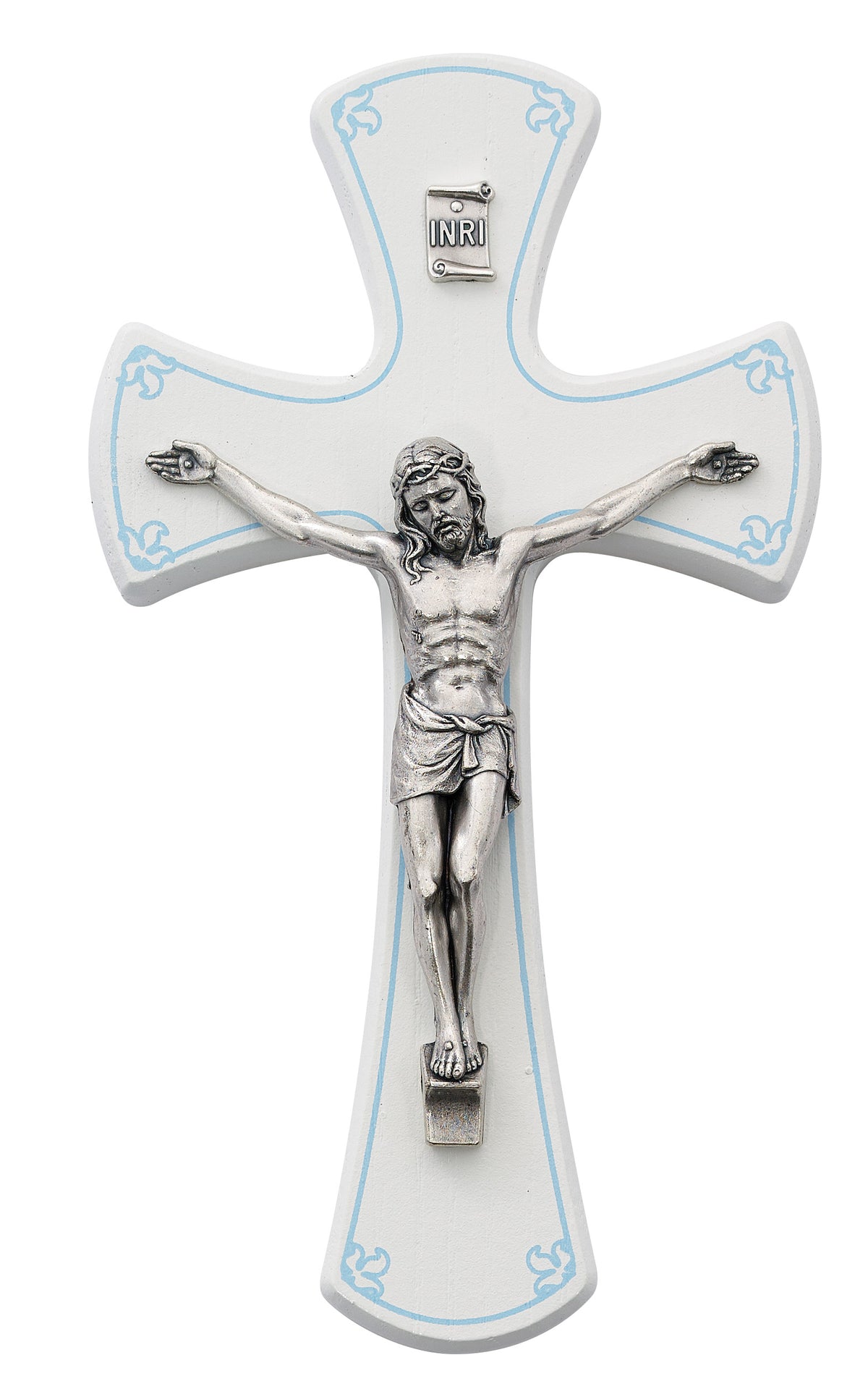 7 In White/Blue Crucifix - Made in USA