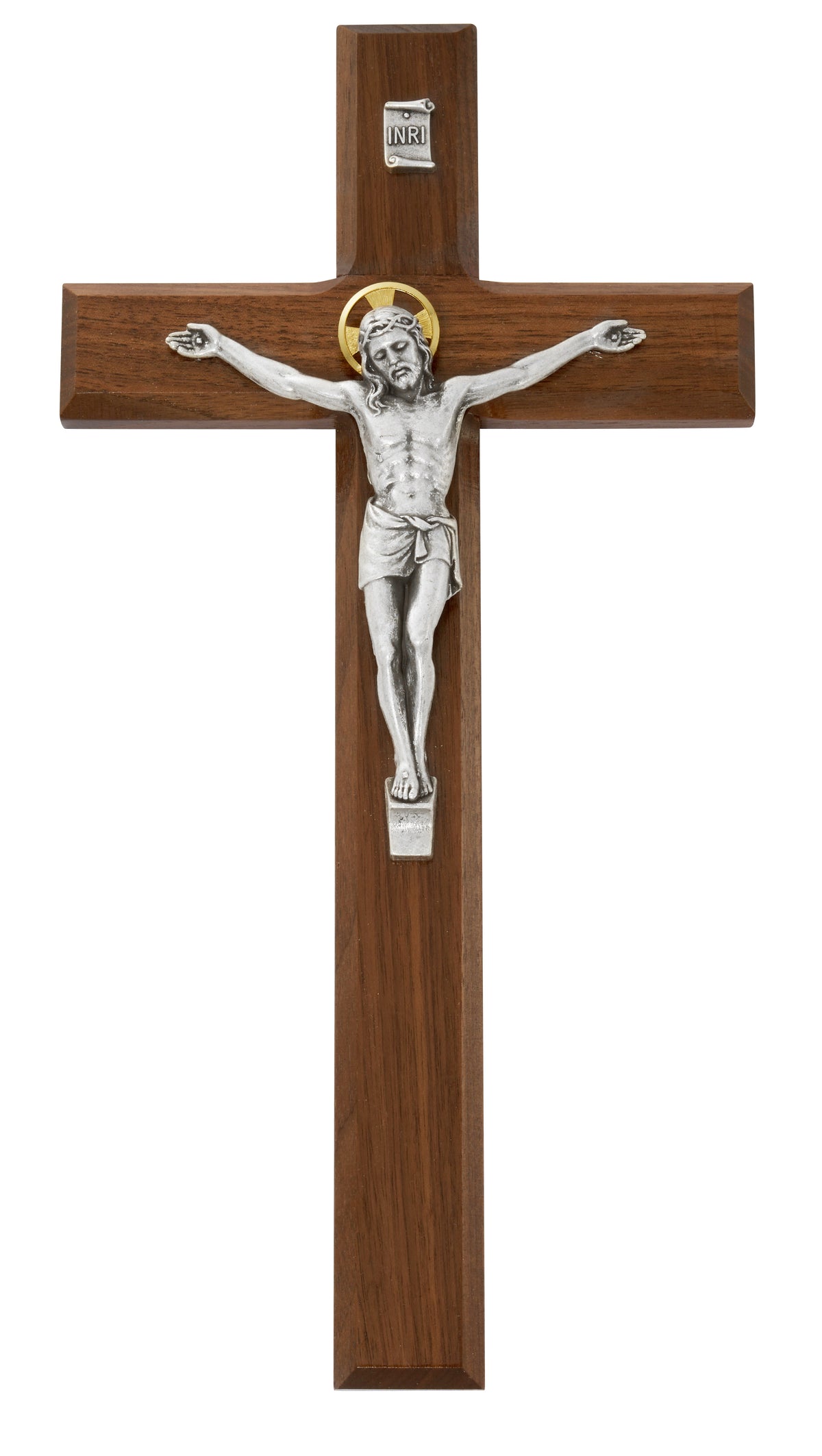 12 In Walnut Stain Crucifix - Made in USA (80-154)