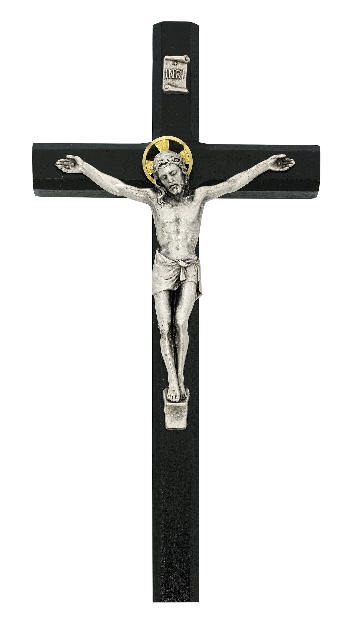 10 In Black Painted Crucifix - Made in USA