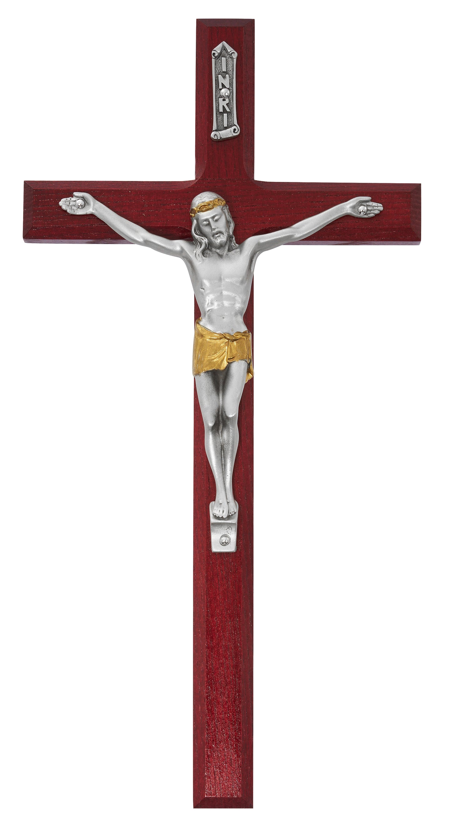 10 In Cherry Stain Crucifix - Made in USA (80-98)