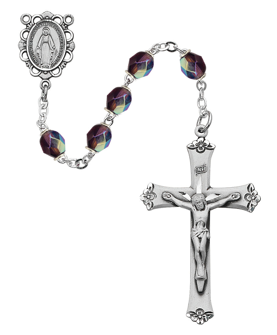 Purple Glass February Rosary