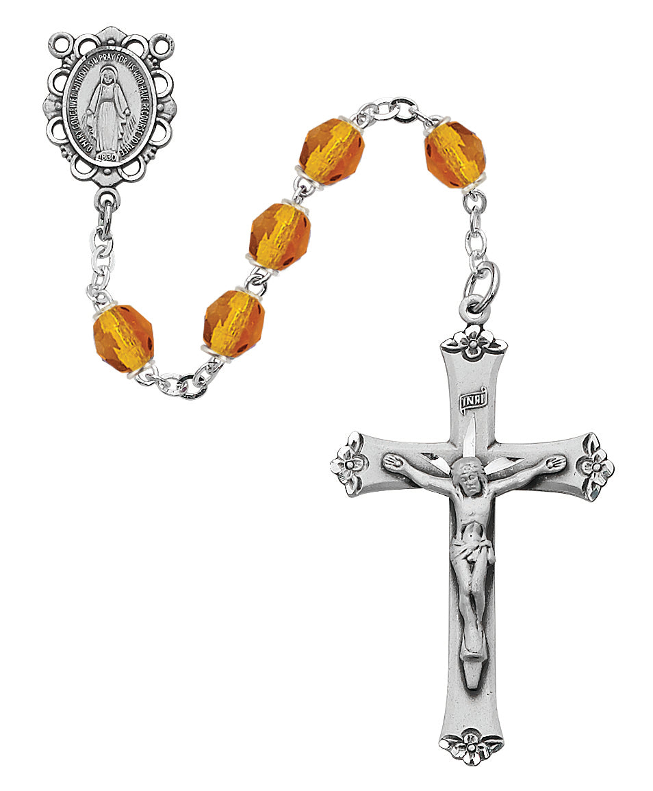 Amber Glass November Rosary