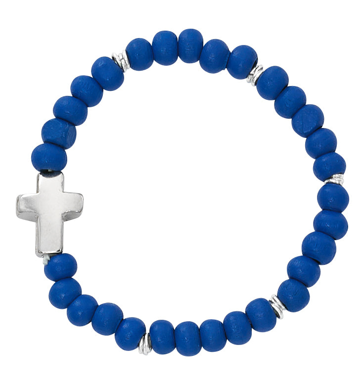 Baby Blue Cross Stretch Bracelet - Carded