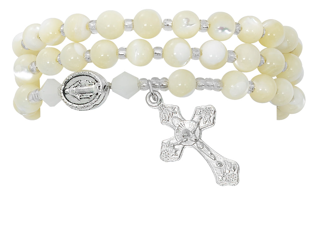 Mother of Pearl Twistable Rosary Bracelet