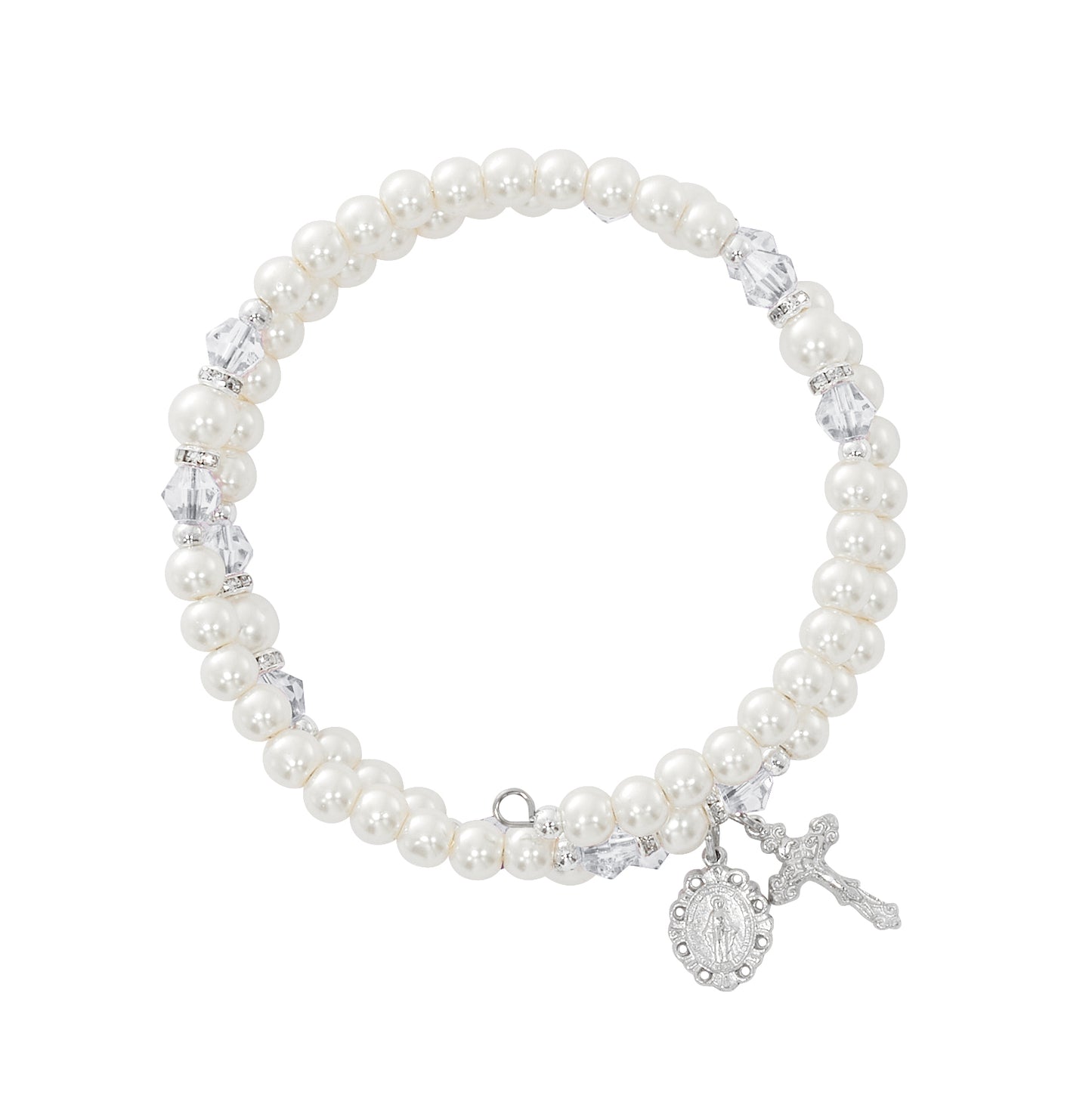 April Crystal and Pearl Beads Wrap Bracelet