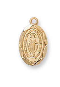 Baby Miraculous Medal Necklace - Gold on Sterling