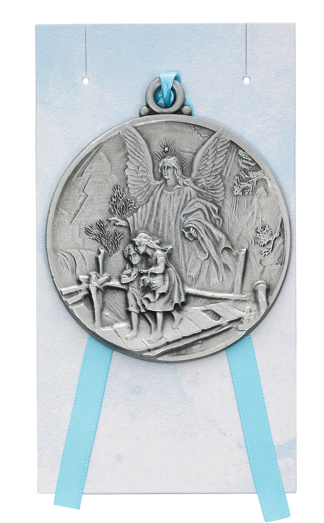 Guardian Angel Boys Crib Medal - Carded