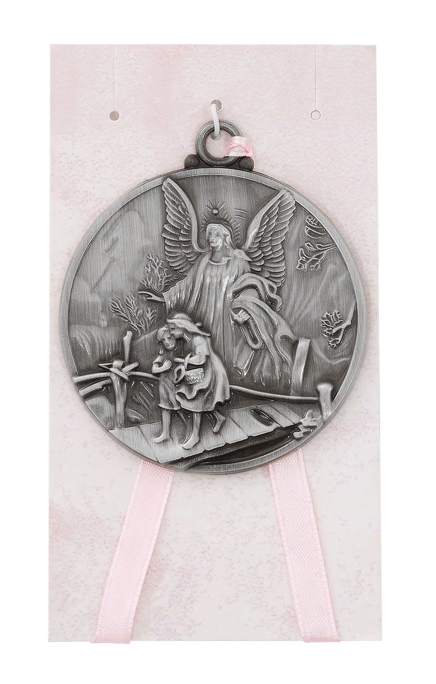 Guardian Angel Girls Crib Medal - Carded