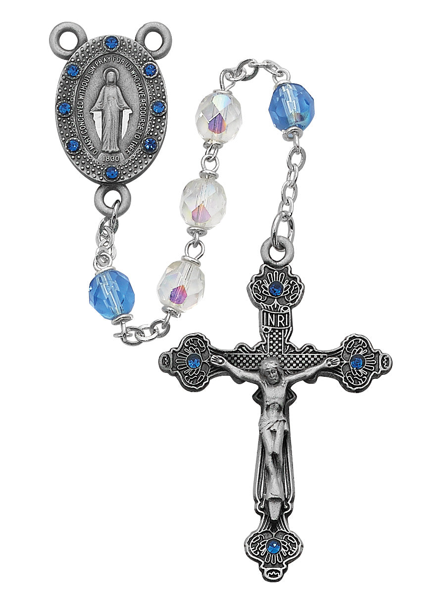 Aurora and Blue Glass Rosary