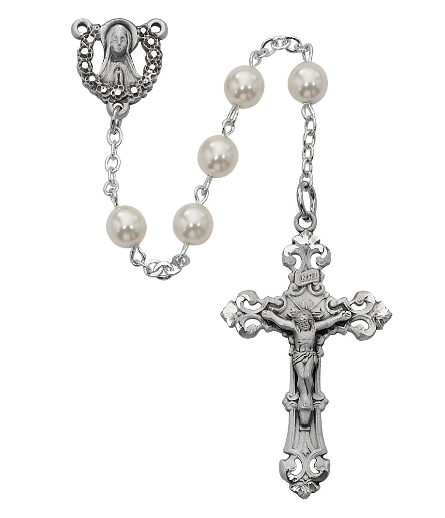 Pearl Madonna Rosary (R274LF)
