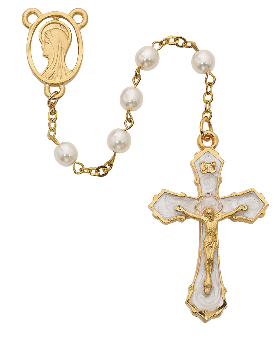 Pearl Like Gold Plated Rosary