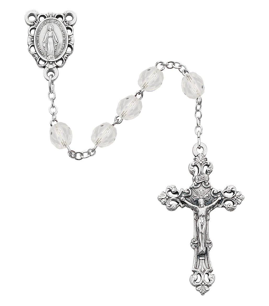Aurora Glass April Rosary (R391-CRG)