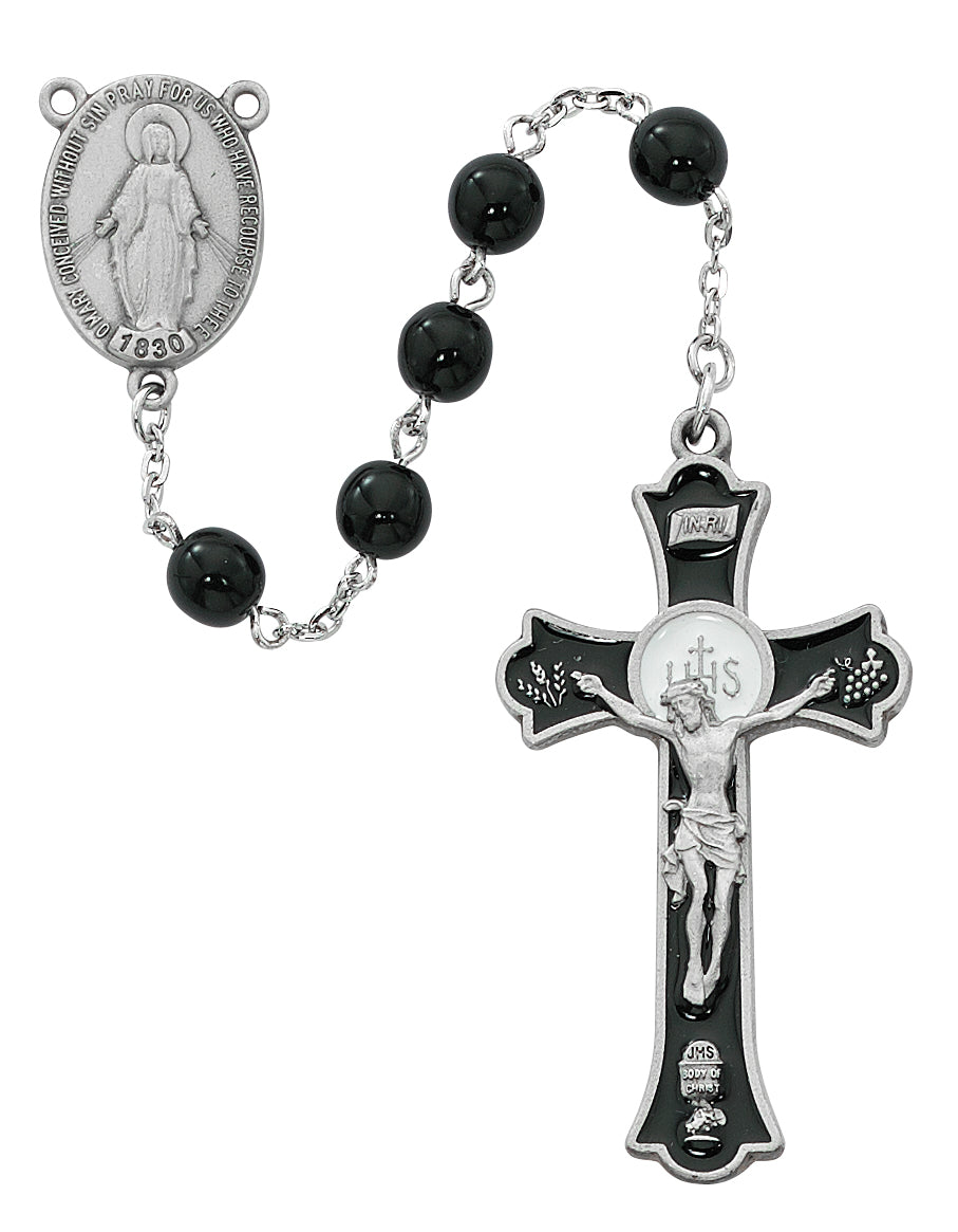 Black Holy Mass Crucifix Rosary