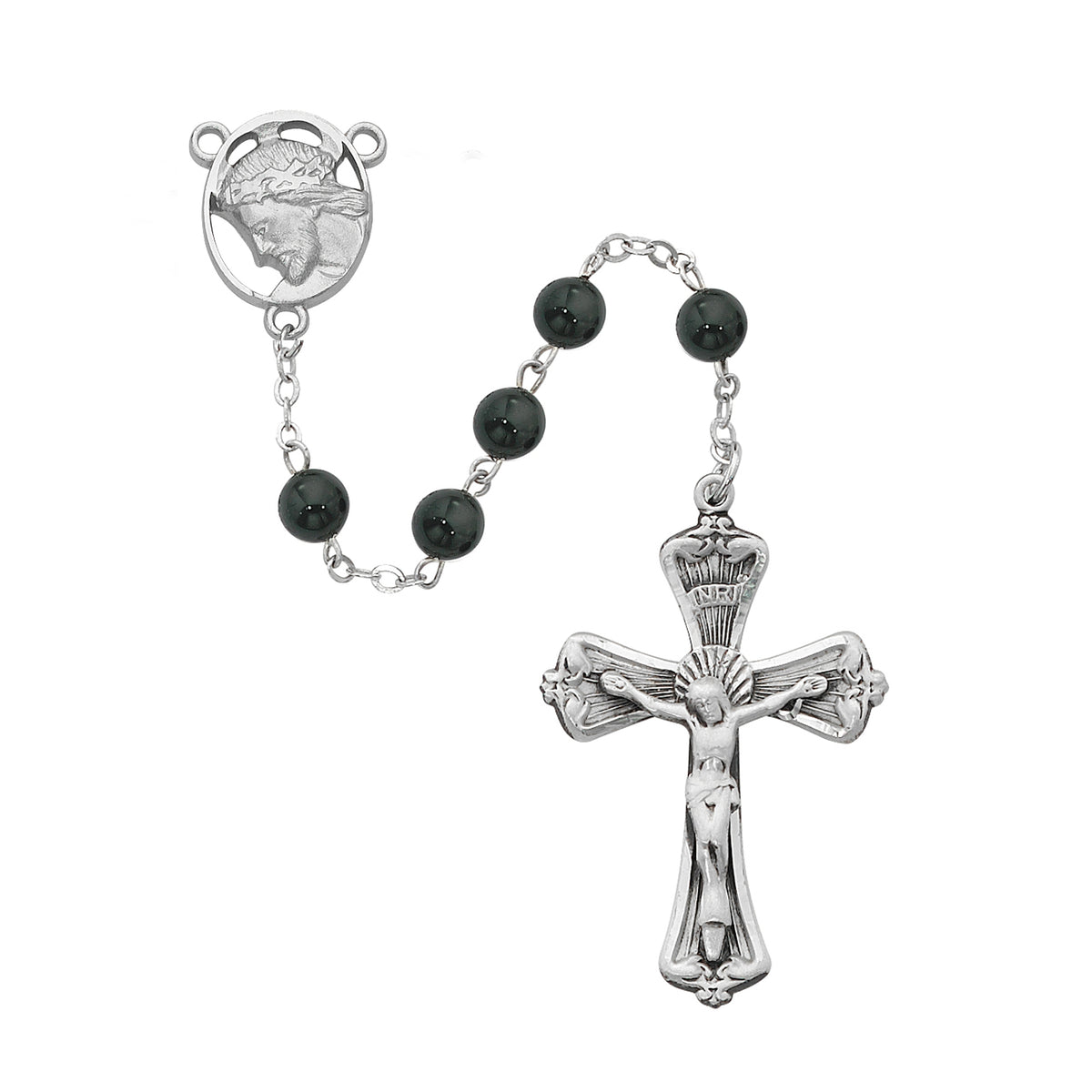 Onyx Head of Christ Rosary