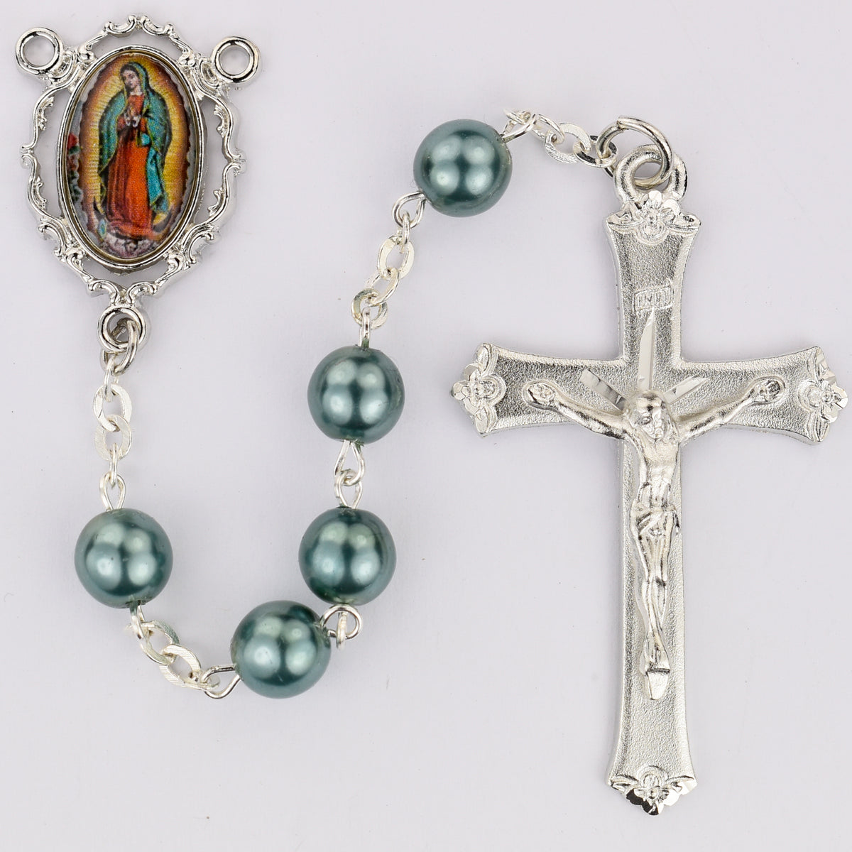 Teal Our Lady of Guadalupe Decal Rosary
