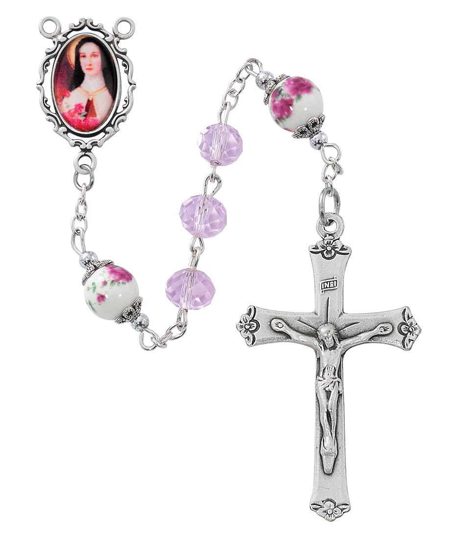 Pink St. Therese Rosary (R906F)