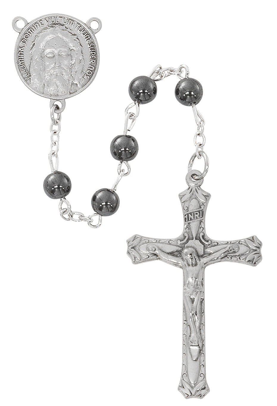 Holy Face of Jesus Hematite Rosary