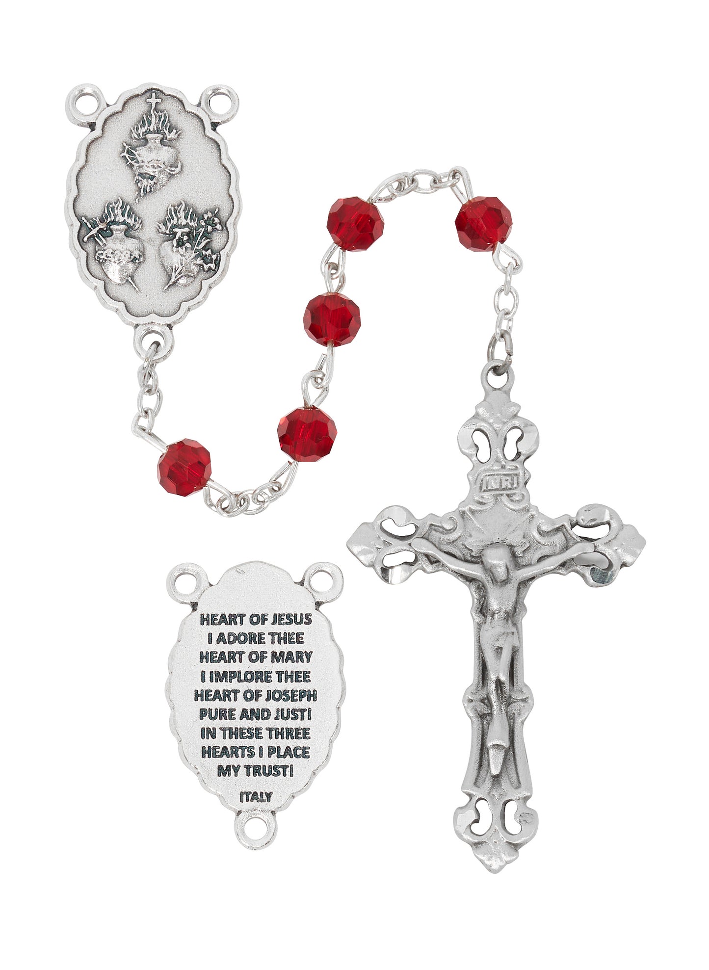 Garnet Tincut 3 Heart Rosary