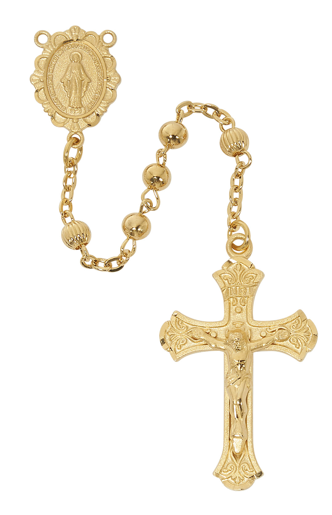 Gold Over Sterling Silver Rosary  (1-4JF)