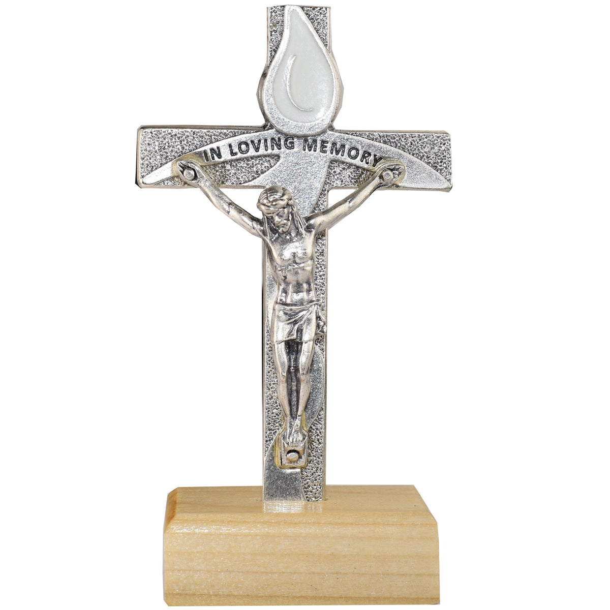 3.5 In In Loving Memory Standing Crucfix - Made In Italy