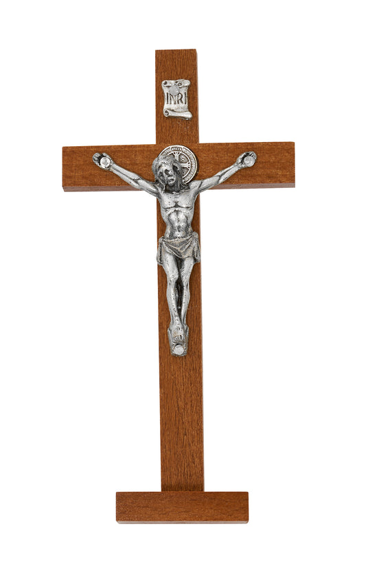 5.5 In St. Benedict Brown Standing Crucifix - Made In Italy