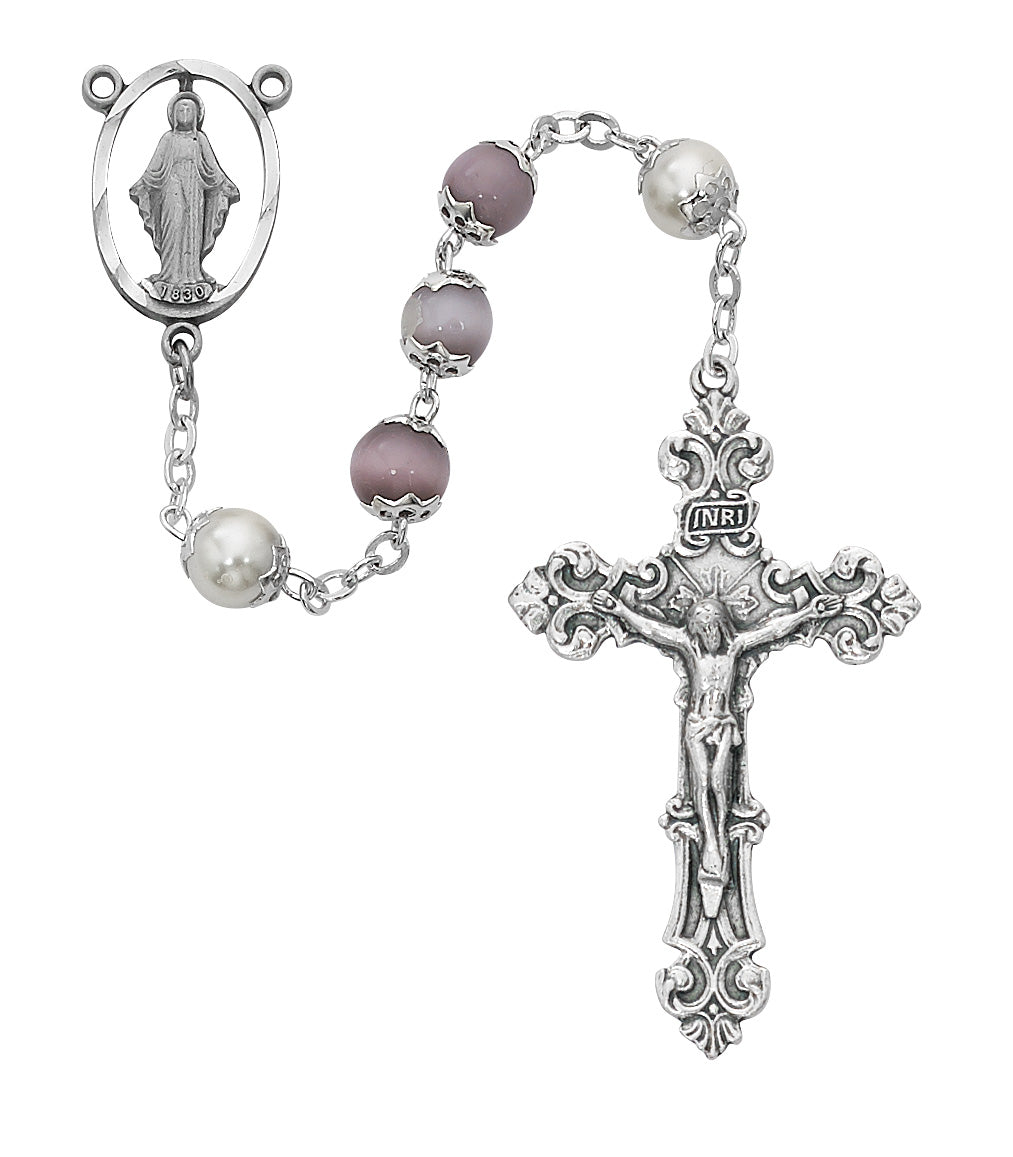 Violet Cat's Eye Rosary