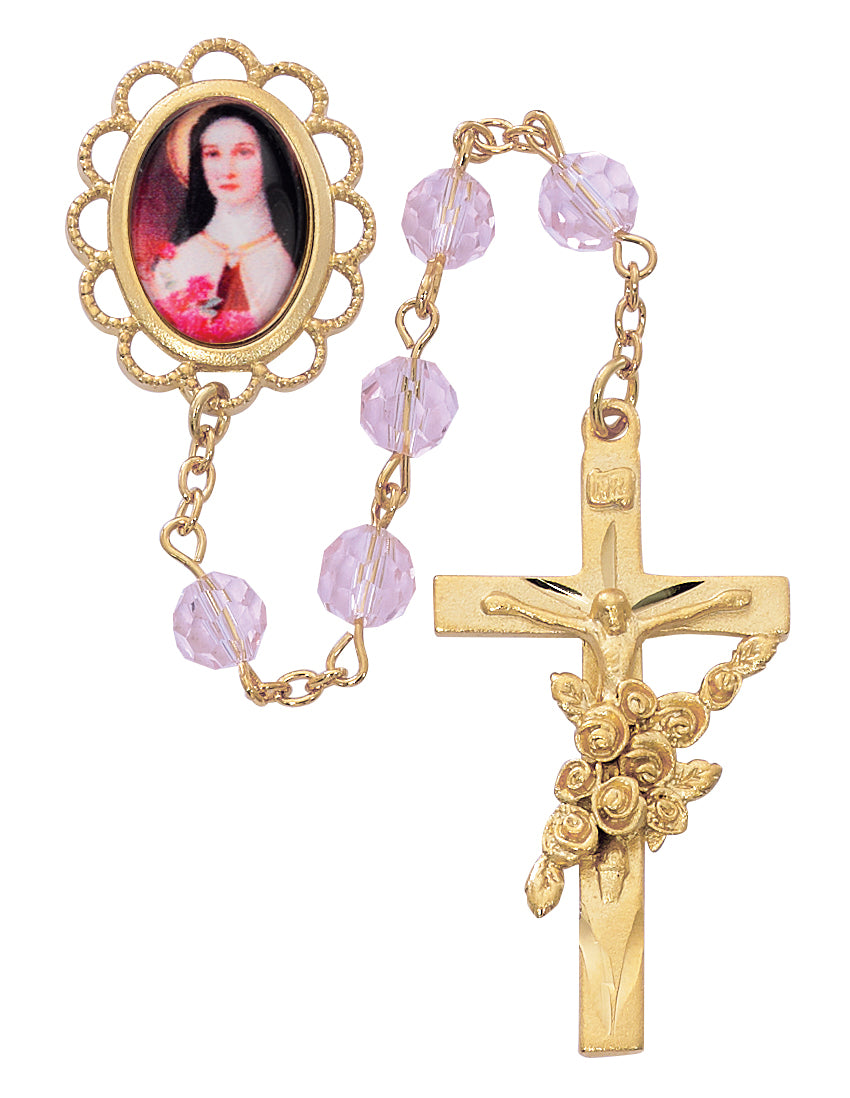 Rose Crystal St. Therese Rosary