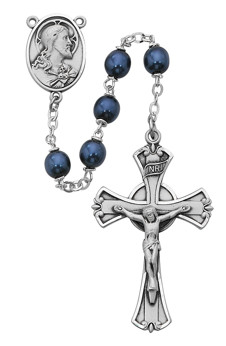 Blue Metallic Rosary  (593DF)