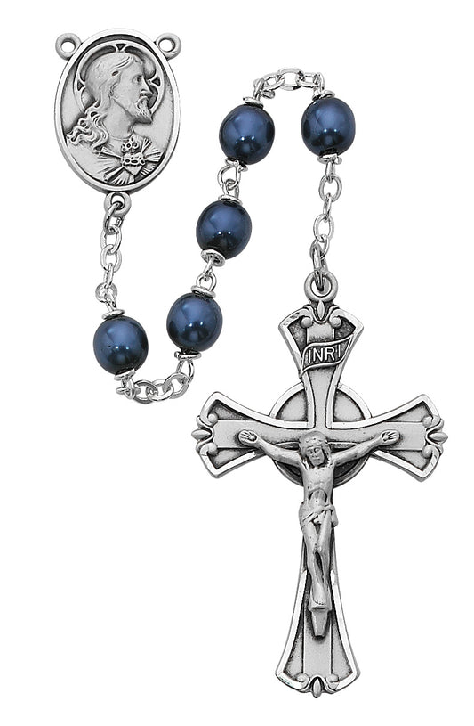Blue Metallic Rosary  (593DF)