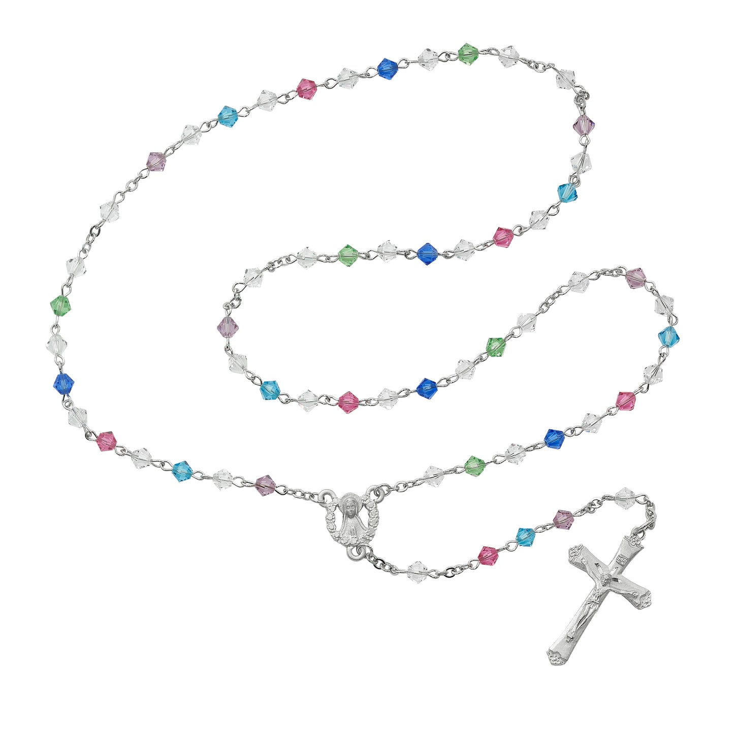 Multi Swarovski Bead Rosary  (602SF)