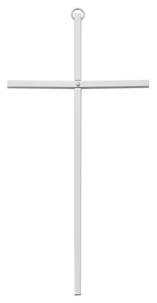 8 In Plain Silver Cross - Made in USA