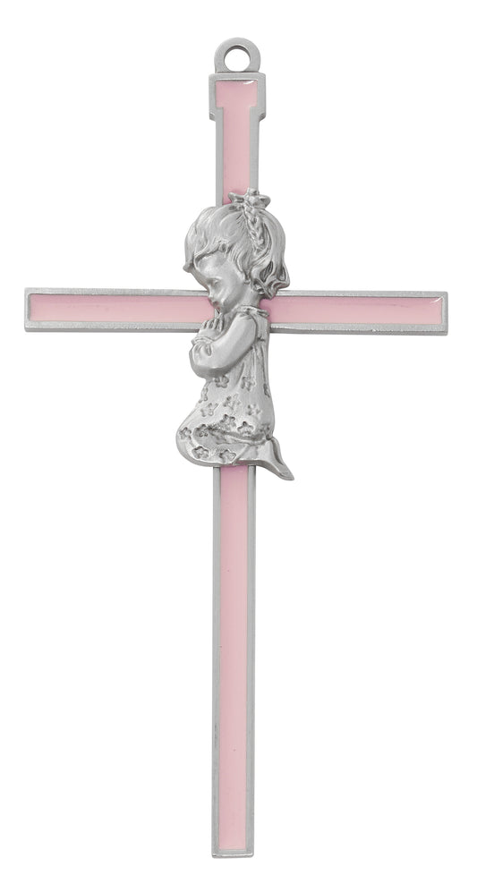 6in Pink Girl Wall Cross