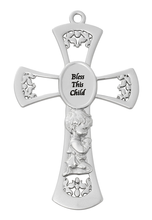 6in Pewter Baby Boy's Cross