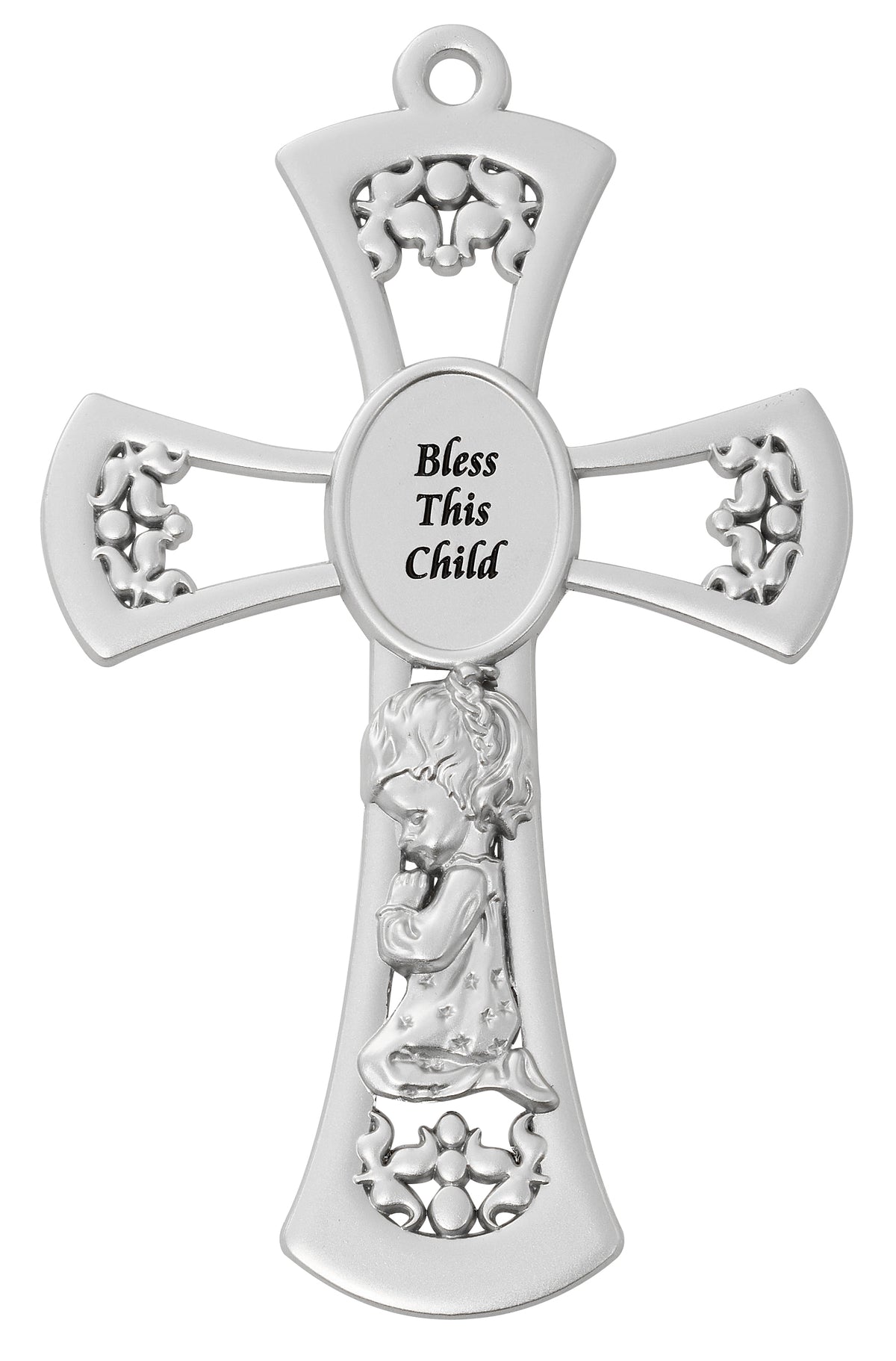 6in Pewter Baby Girl's Cross