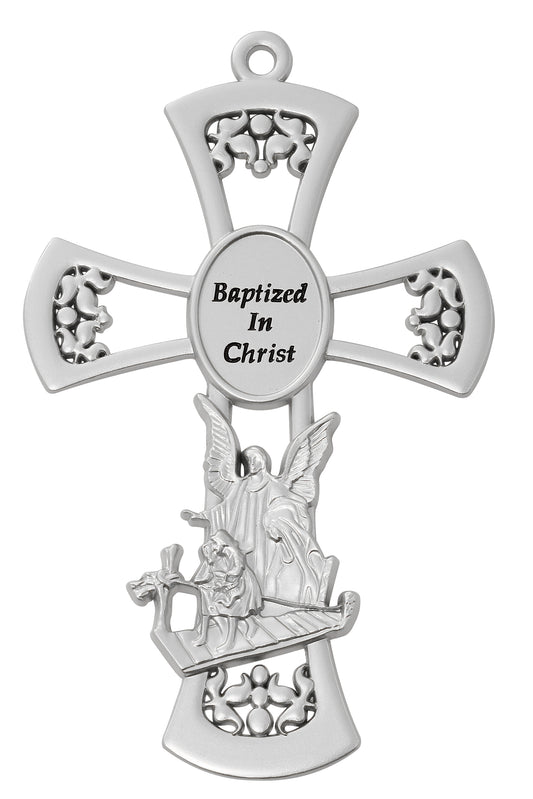 6in Pewter Guardian Angel Cross