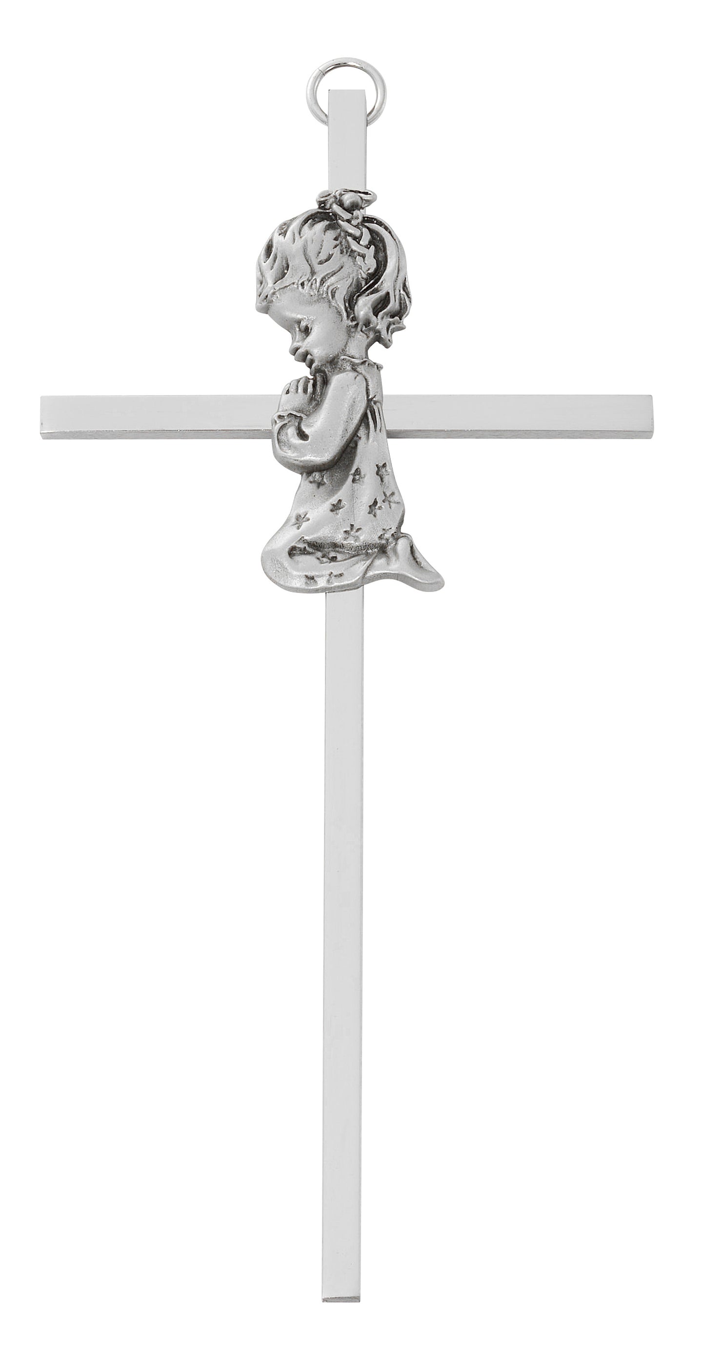 6in Praying Girl on Thin Aluminum Wall Cross