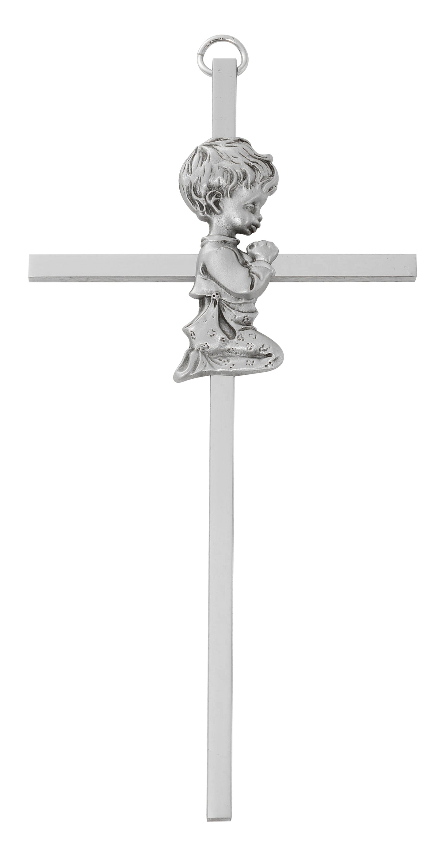 6in Praying Boy on Thin Aluminum Wall Cross