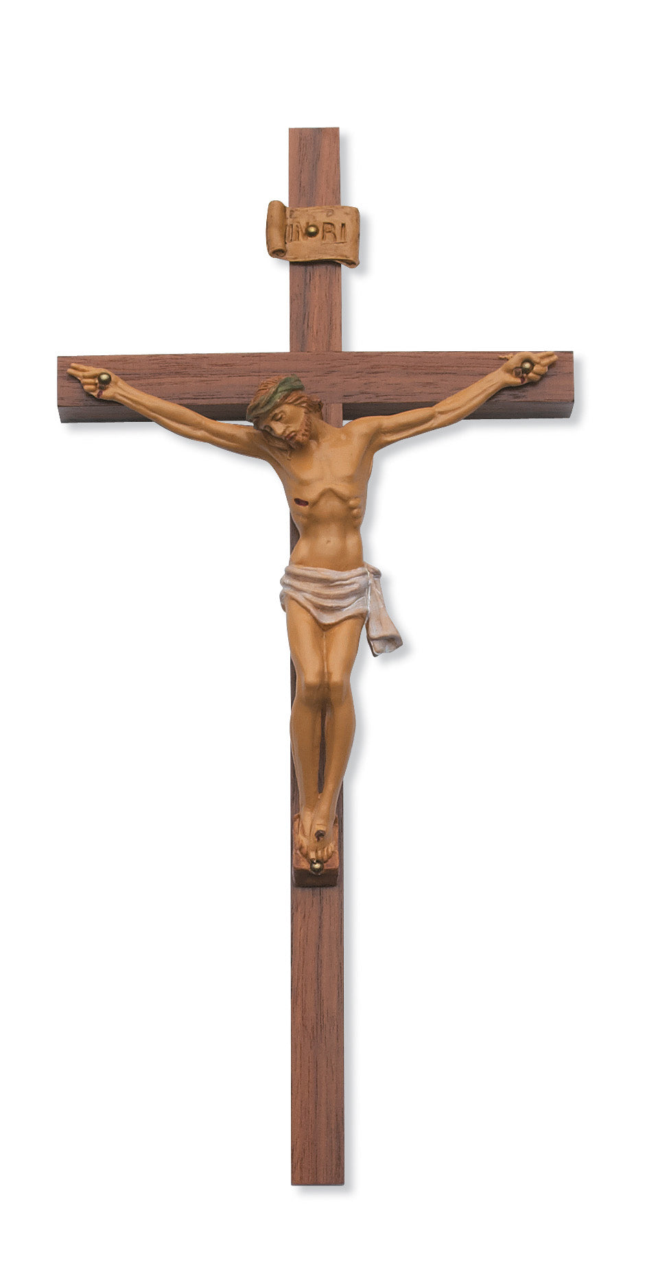 24 In Walnut Stain Crucifix - Made in USA