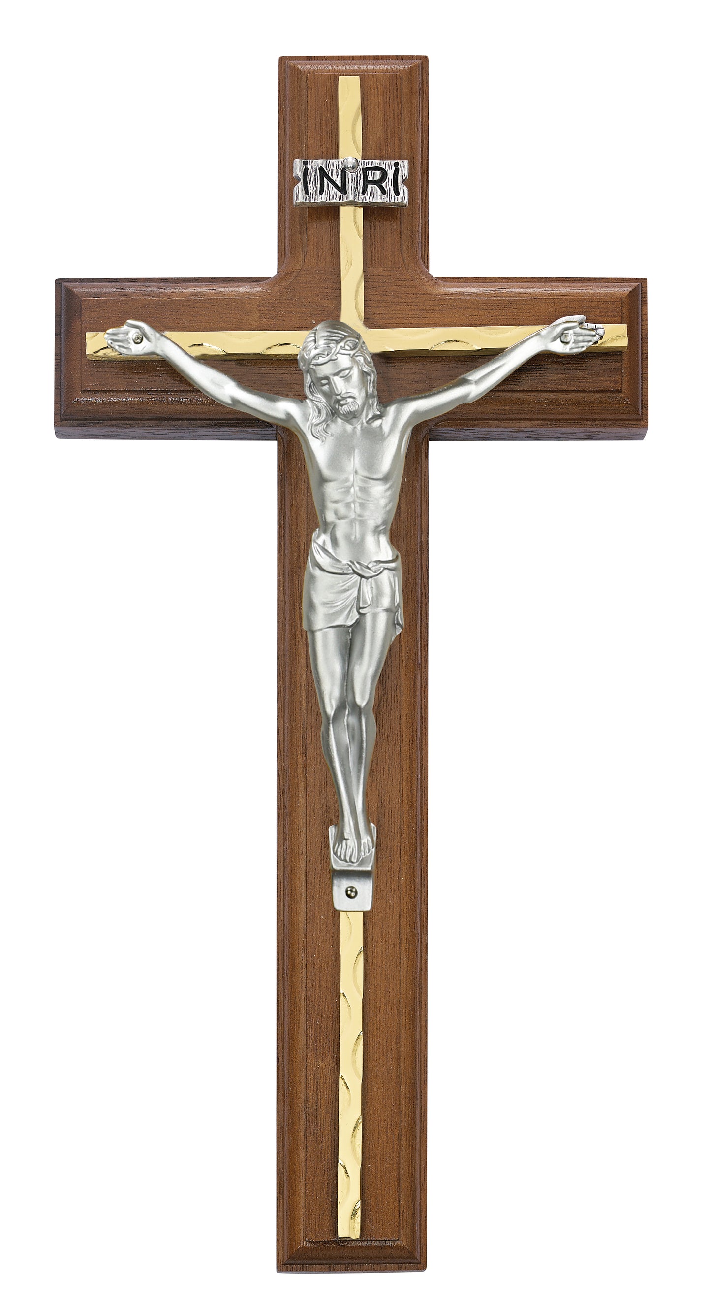 10 In Walnut Stain Crucifix - Made in USA