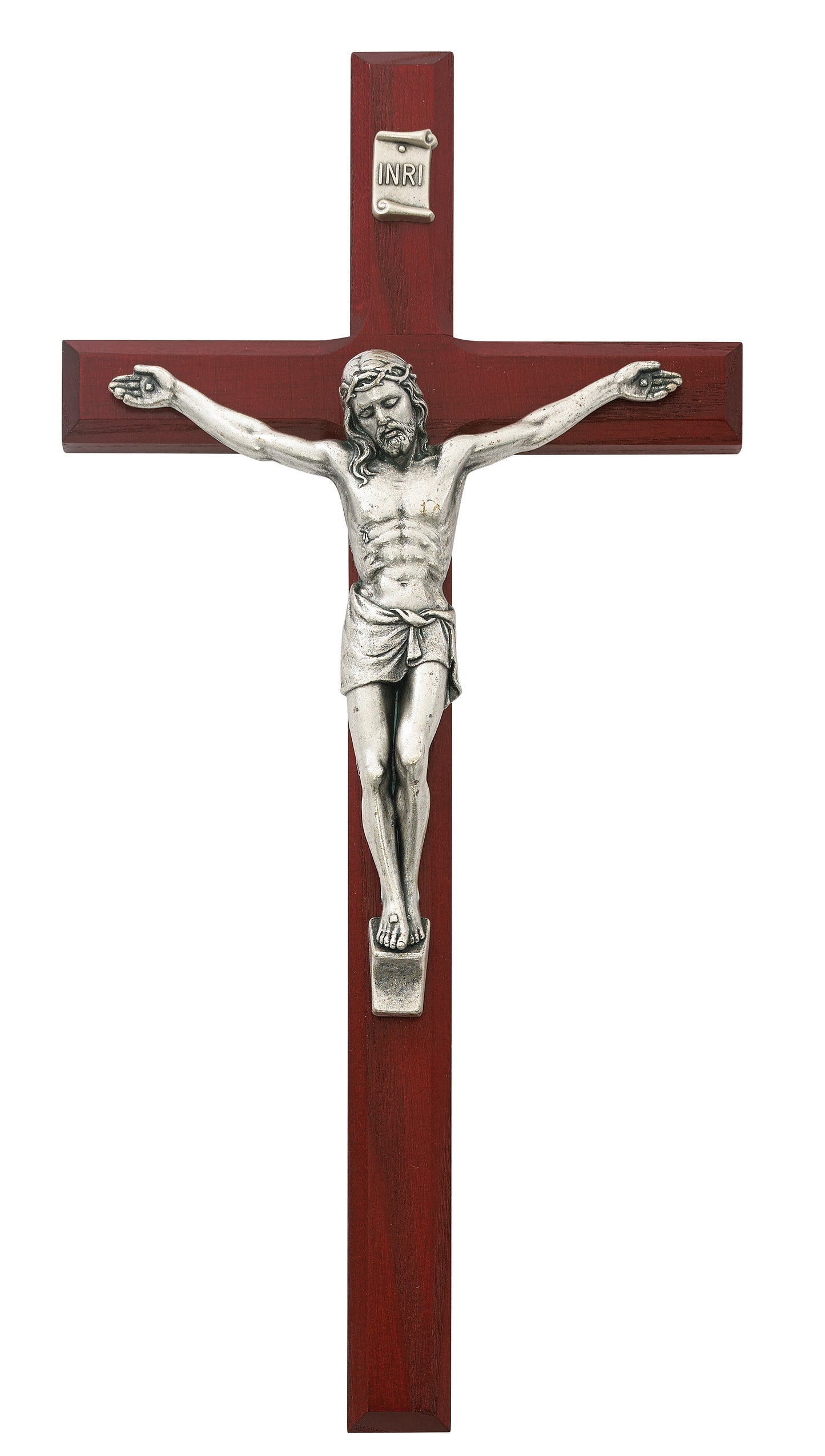 10 In Cherry Stain Crucifix - Made in USA