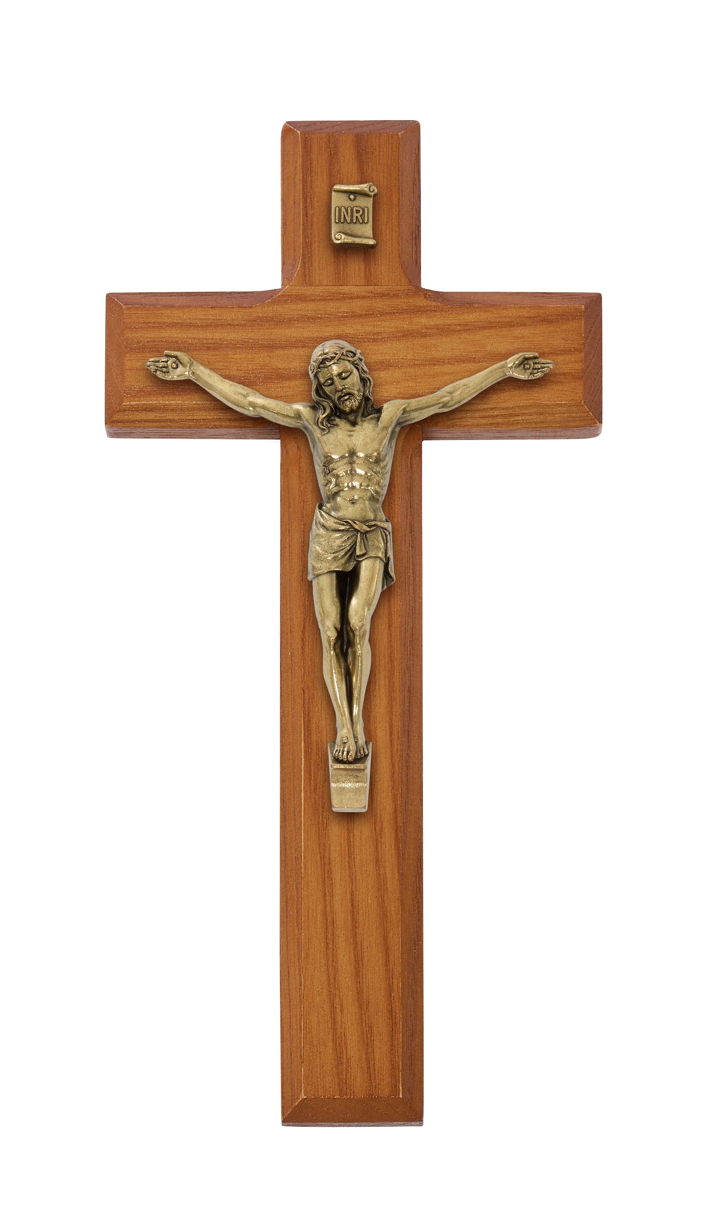 7 In Walnut Stain Crucifix - Made in USA