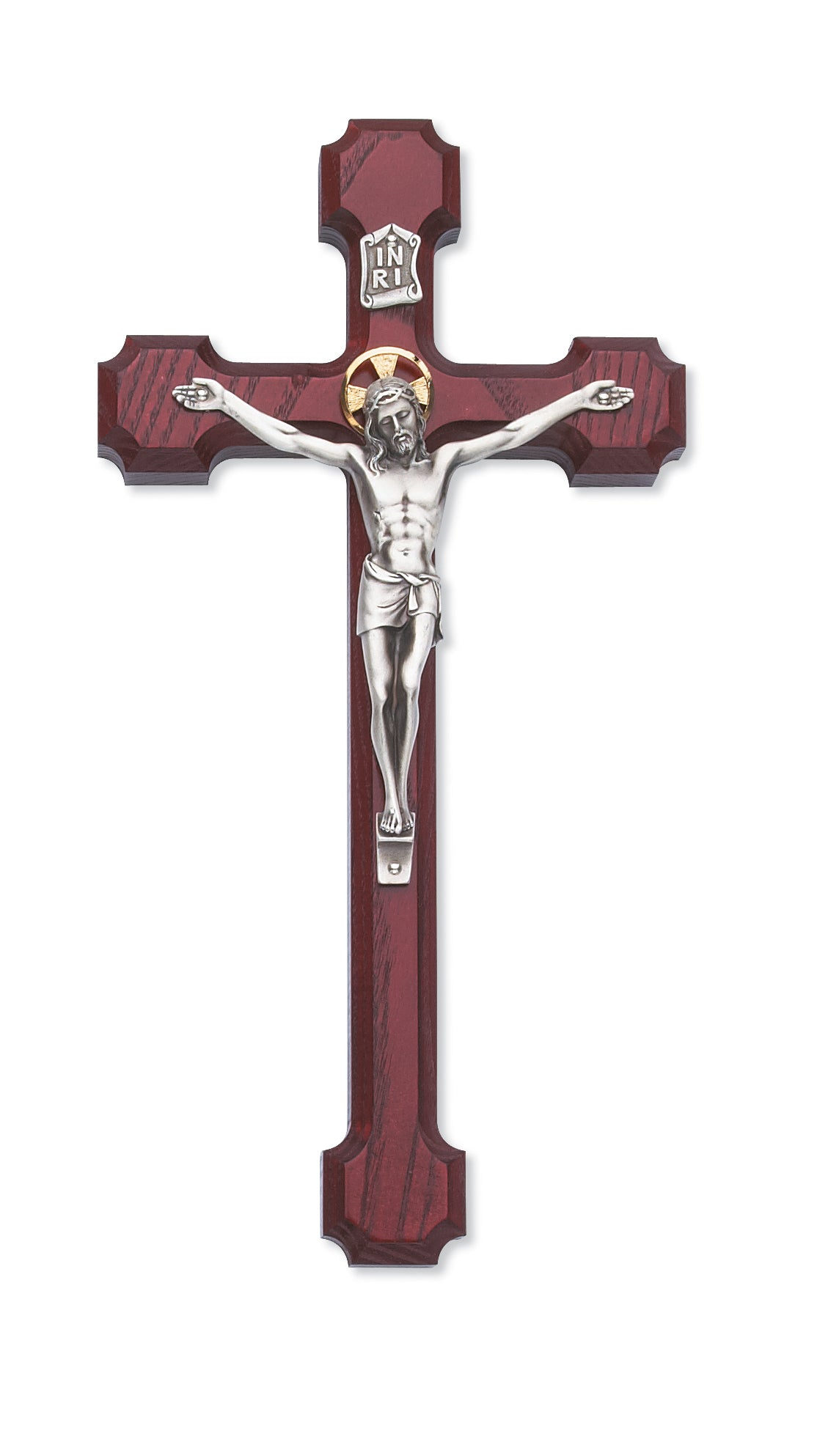 8 In Cherry Stain Crucifix - Made in USA