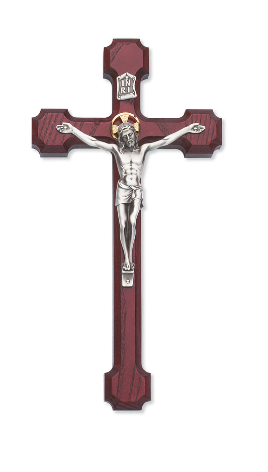 8 In Cherry Stain Crucifix - Made in USA
