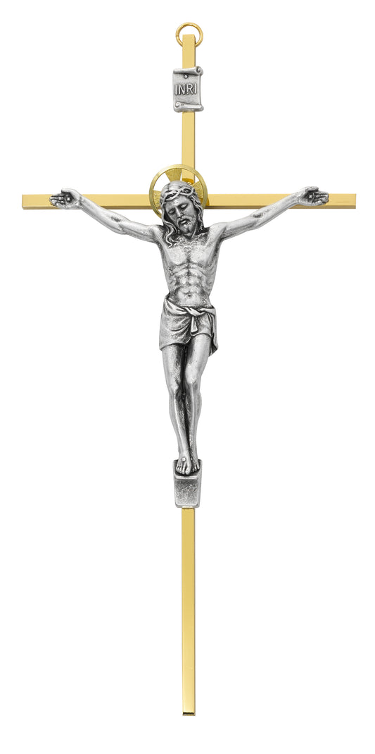 10 In Brass Crucifix - Made in USA