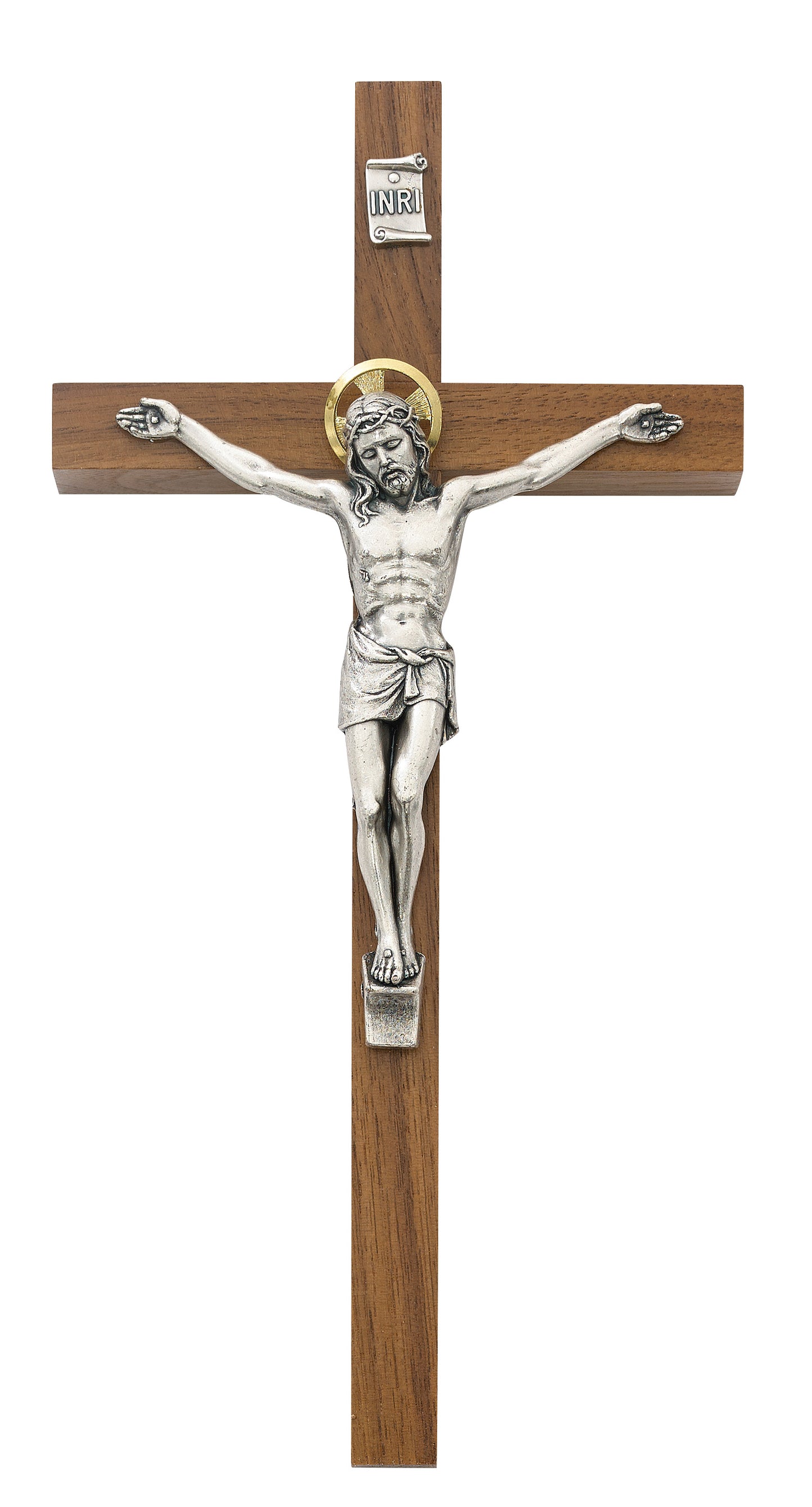 8 In Walnut Stain Crucifix - Made in USA (79-42625)