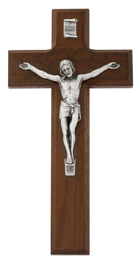 8 In Walnut Stain Crucifix - Made in USA (79-70)
